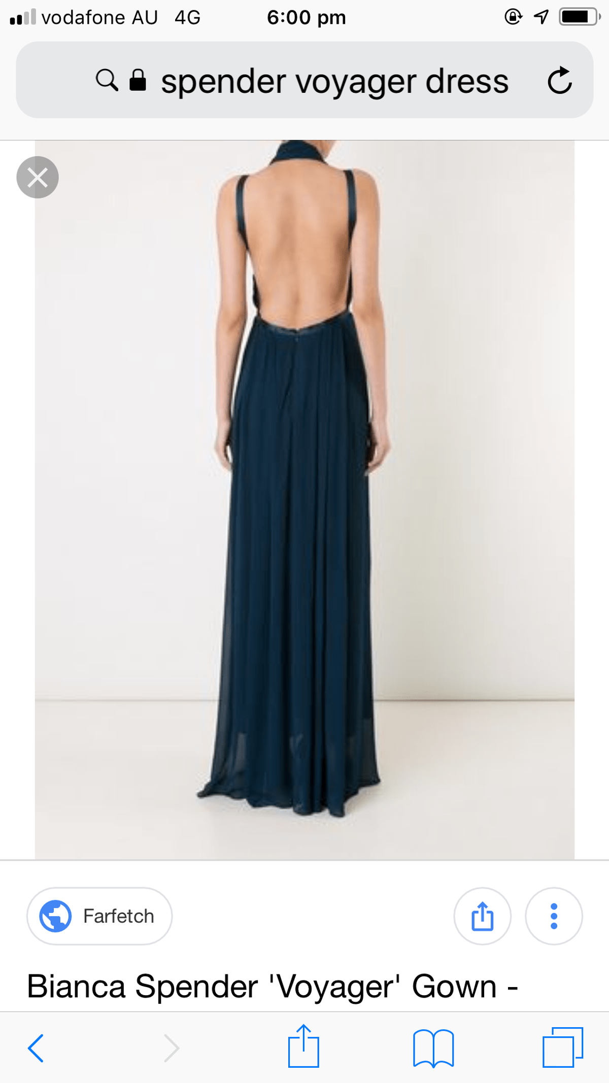 Bianca Spender Voyager Gown Navy Teal Silk Dress Size 6 (fits 6-10) - Image 2