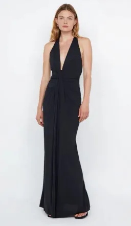 Bec and Bridge Tillie Drape Maxi Dress Black Size 6 for rent on The Volte - image 2