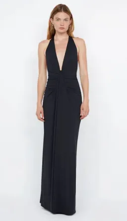 Bec and Bridge Tillie Drape Maxi Dress Black Size 6 for rent on The Volte - image 1