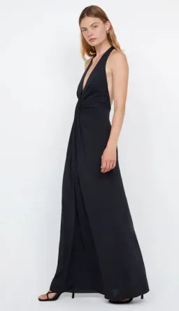 Bec and Bridge Tillie Drape Maxi Dress Black Size AU 10 for rent on The Volte - image 3