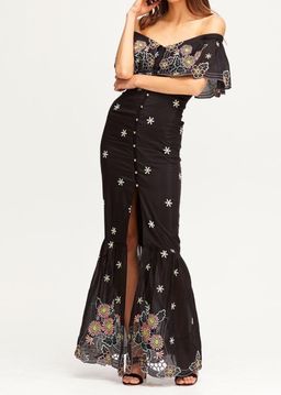 Alice McCALL Honeycomb Daisy Black Embroidered Maxi Dress Size 10 for rent on The Volte - image 2