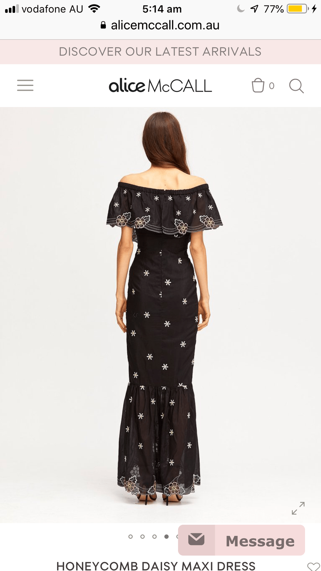 Alice McCALL Honeycomb Daisy Black Embroidered Maxi Dress Size 10 for rent on The Volte - main image