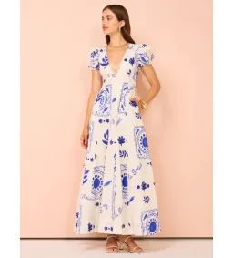 By Nicola S/S Wavy Maxi Dress in Le Soleil Size 8 for rent on The Volte - image 3