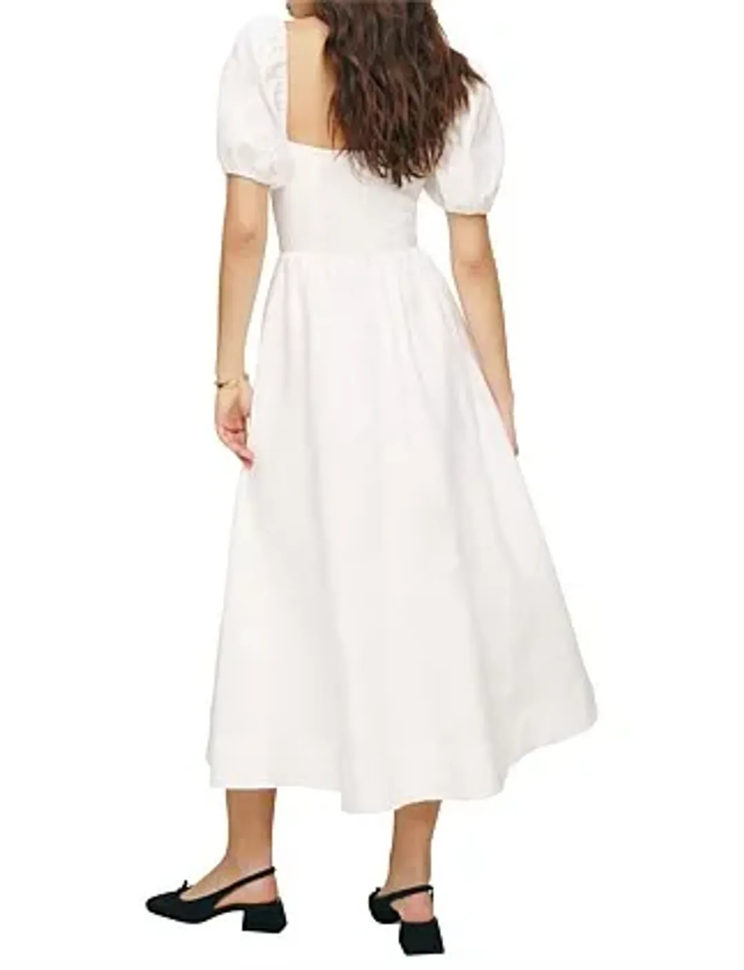 Reformation Marella Linen Midi Dress in White Size AU 6 for rent on The Volte - main image