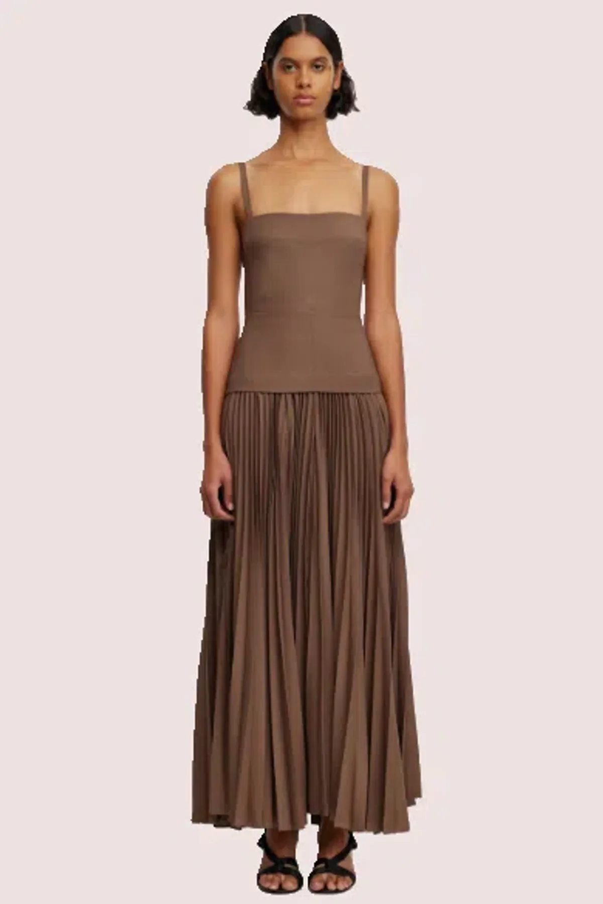 Acler Leasgill Midi Dress Brown Size 10 - Image 1