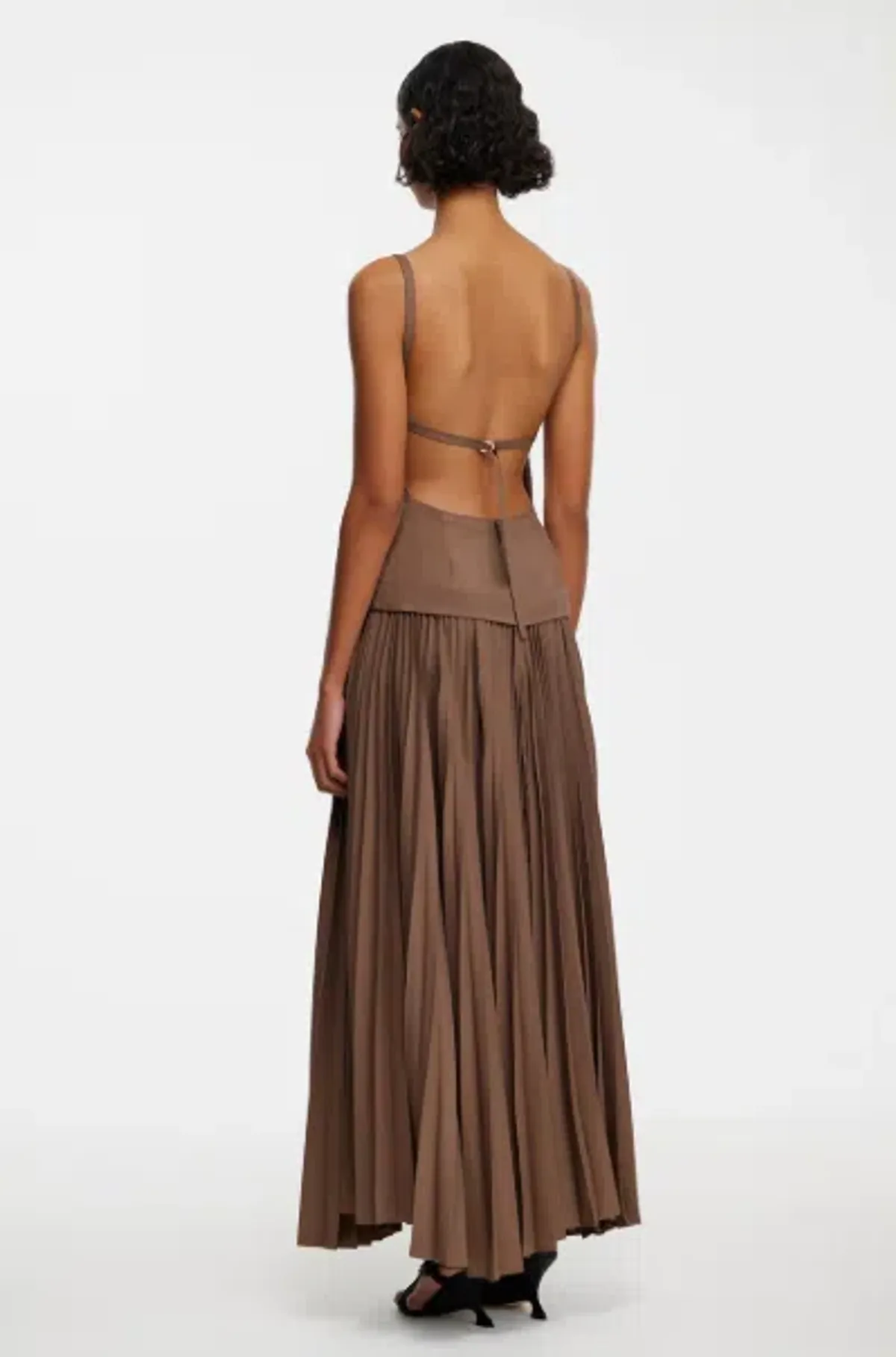 Acler Leasgill Midi Dress Brown Size 10 - Image 2