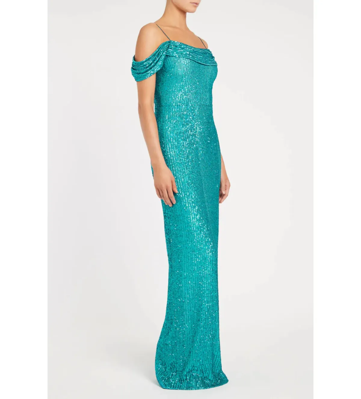 Rebecca Valance Missing Hours Sequence Gown in Green Size 6 - Image 3
