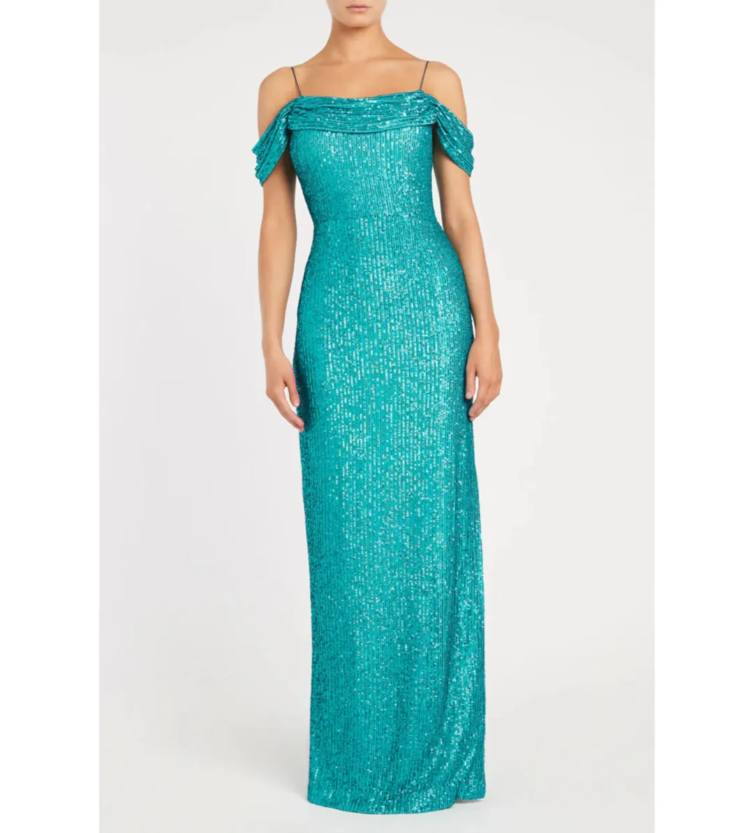 Rebecca Valance Missing Hours Sequence Gown in Green Size 6 for rent on The Volte - main image