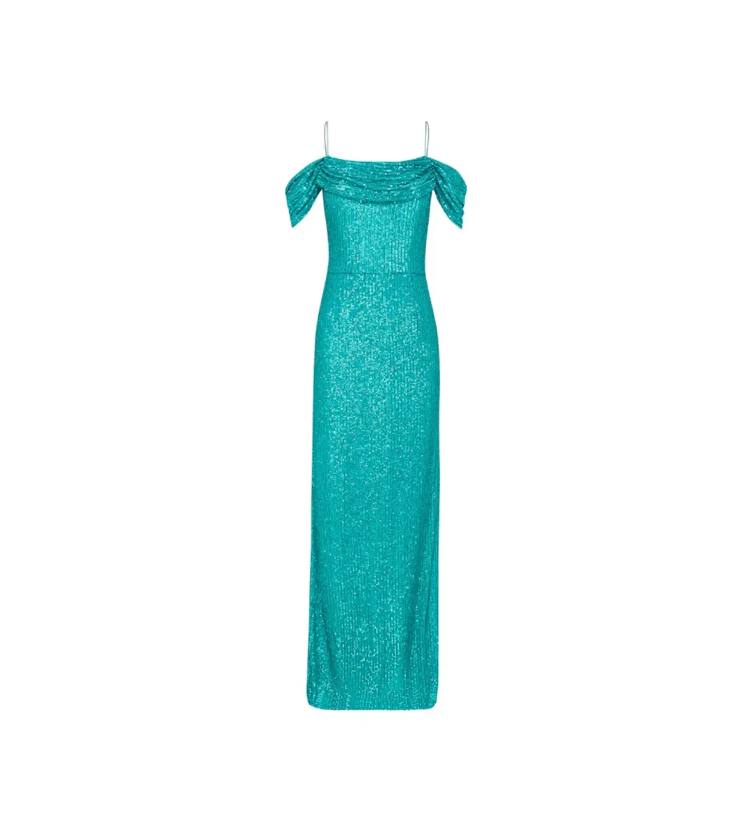Rebecca Valance Missing Hours Sequence Gown in Green Size 6 for rent on The Volte - main image