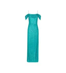 Rebecca Valance Missing Hours Sequence Gown in Green Size 6 for rent on The Volte - image 5