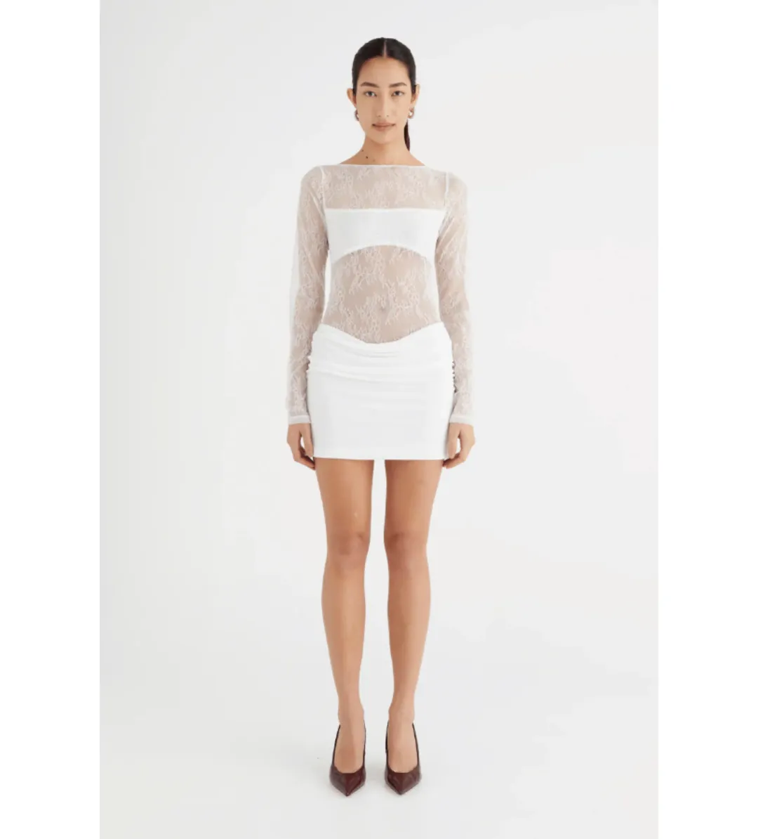 Benni Yana Lace Mini Dress White Size 8 for rent on The Volte - main image
