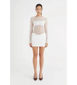 Benni Yana Lace Mini Dress White Size 8 for rent on The Volte - image 1