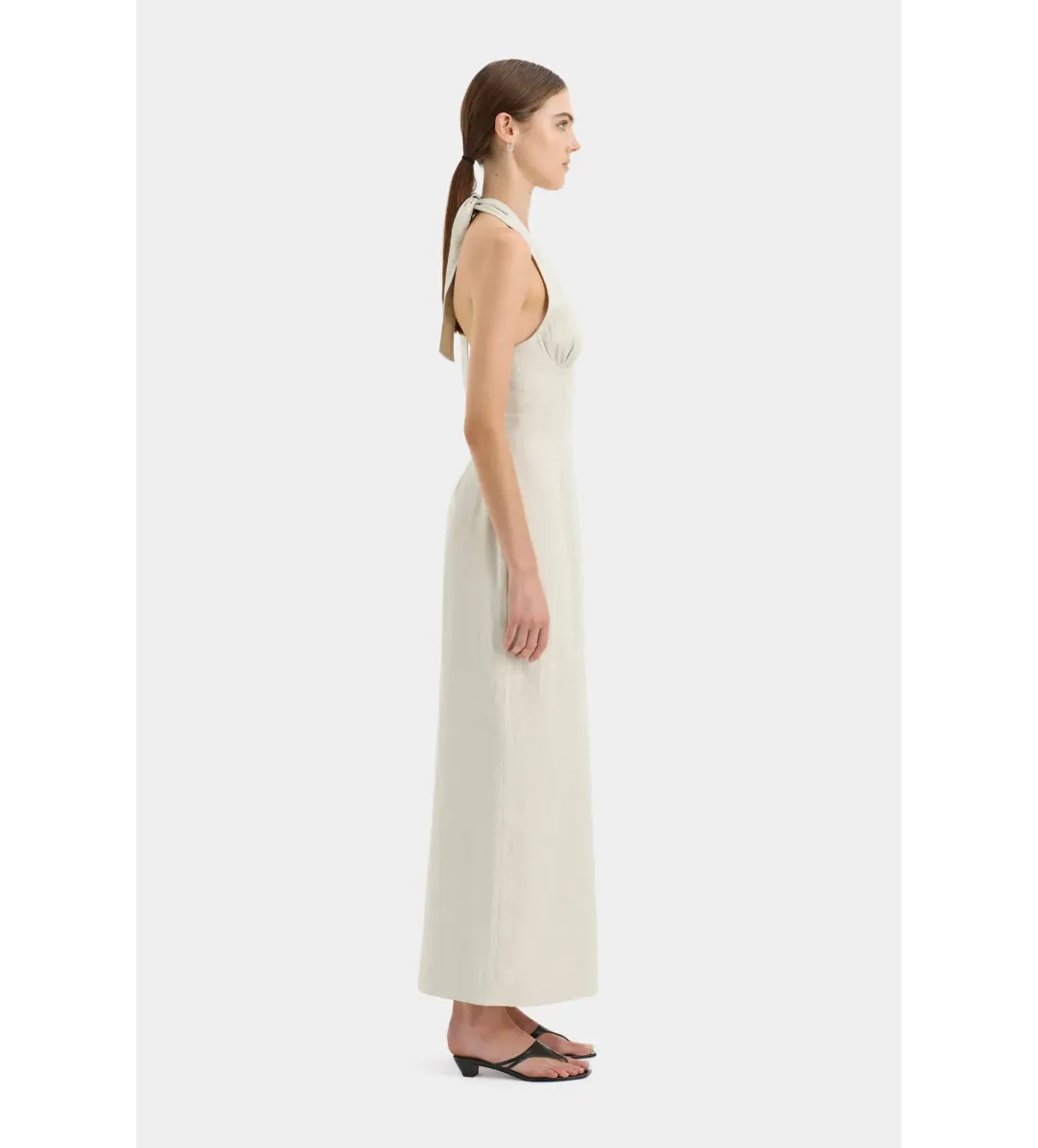 Sir the Label Affogato Halter Maxi Dress in Ecu Size 14 for rent on The Volte - main image