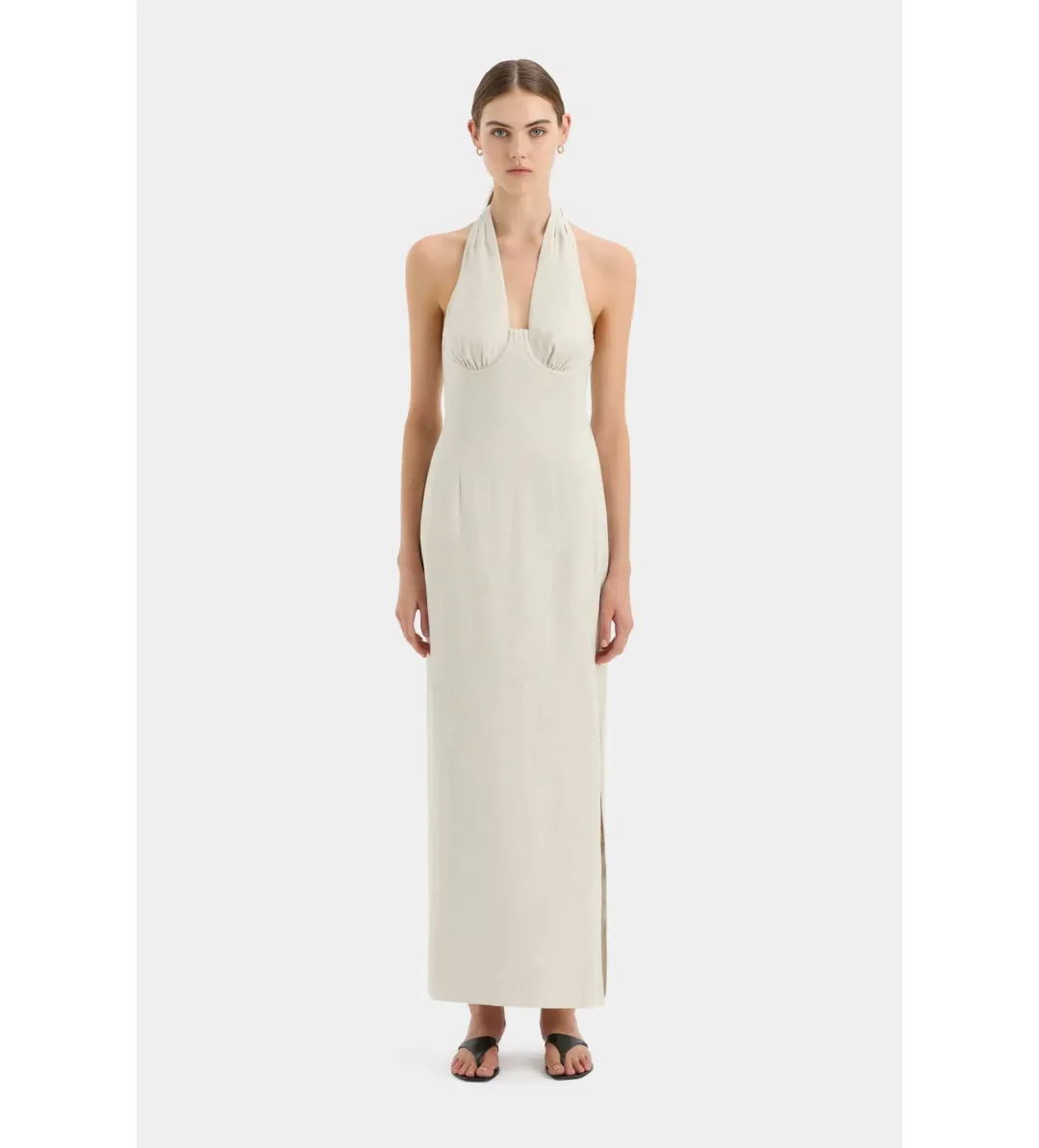 Sir the Label Affogato Halter Maxi Dress in Ecu Size 14 for rent on The Volte - main image