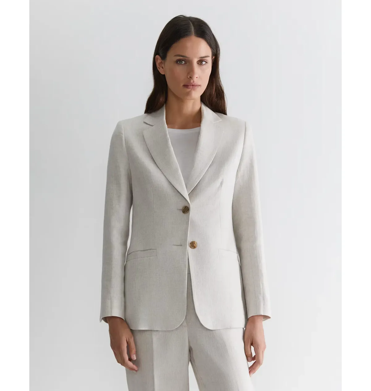 Freya Linen Blazer String Grey Size 6 - Image 2