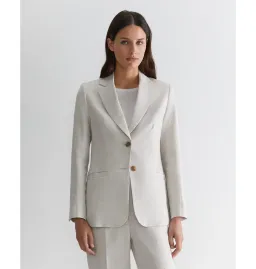 Freya Linen Blazer String Grey Size 6 for rent on The Volte - image 2