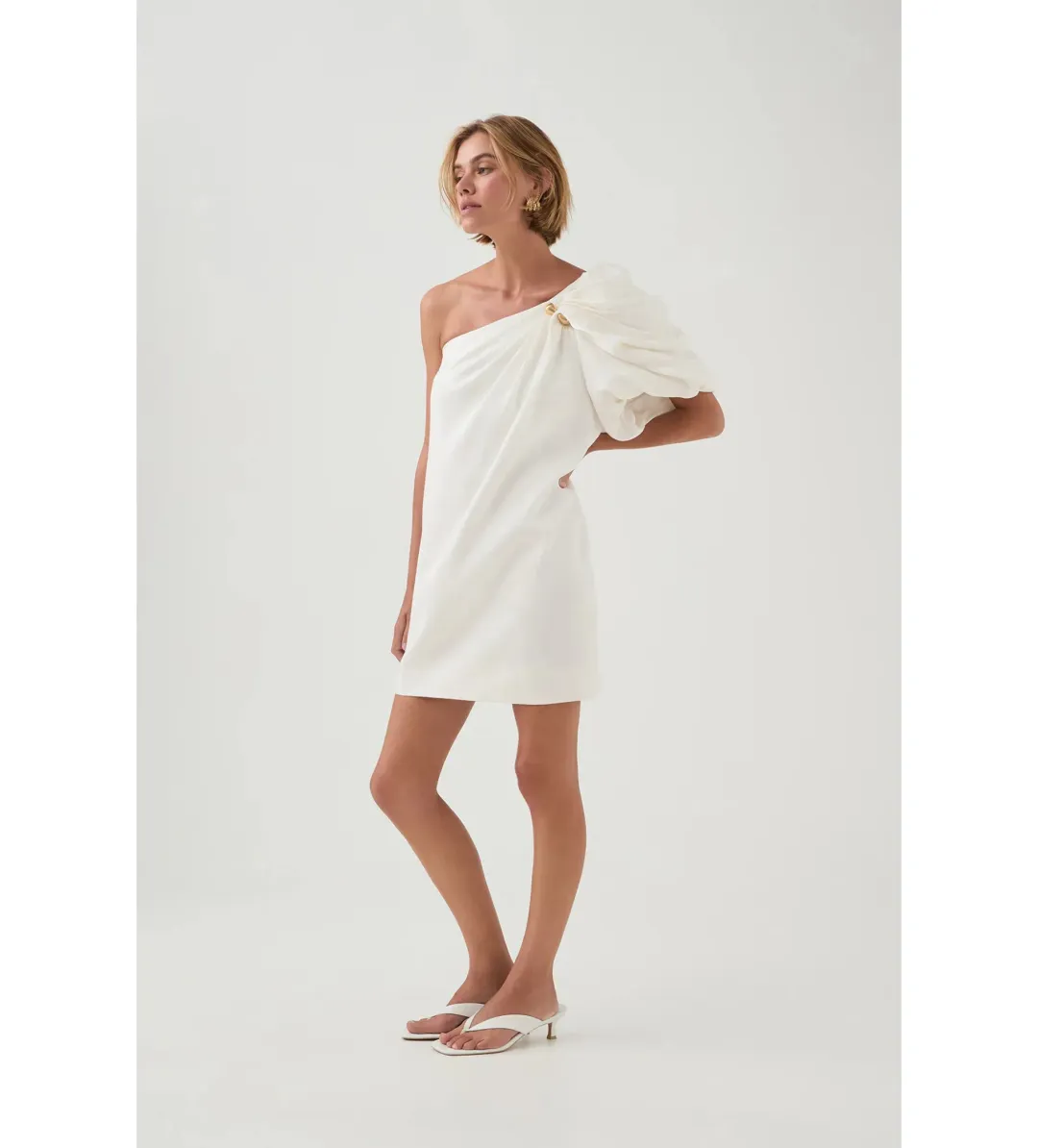 Aje Cira Mini Dress in Ivory Size M / AU 10 for rent on The Volte - main image