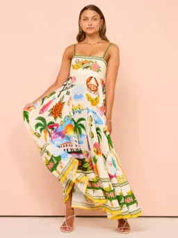 Alemais Paradiso Midi Sundress Multi Size 8 for rent on The Volte - image 7