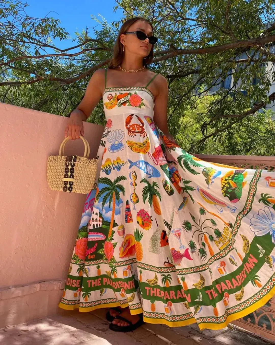 Alemais Paradiso Midi Sundress Multi Size 8 for rent on The Volte - main image