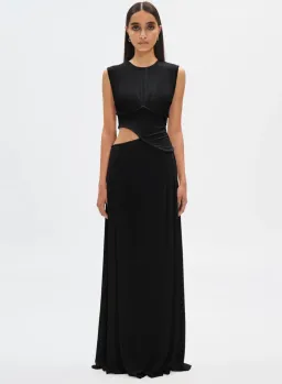 MISHA The Sierra Cupro Dress Black Size 6 for rent on The Volte - image 1