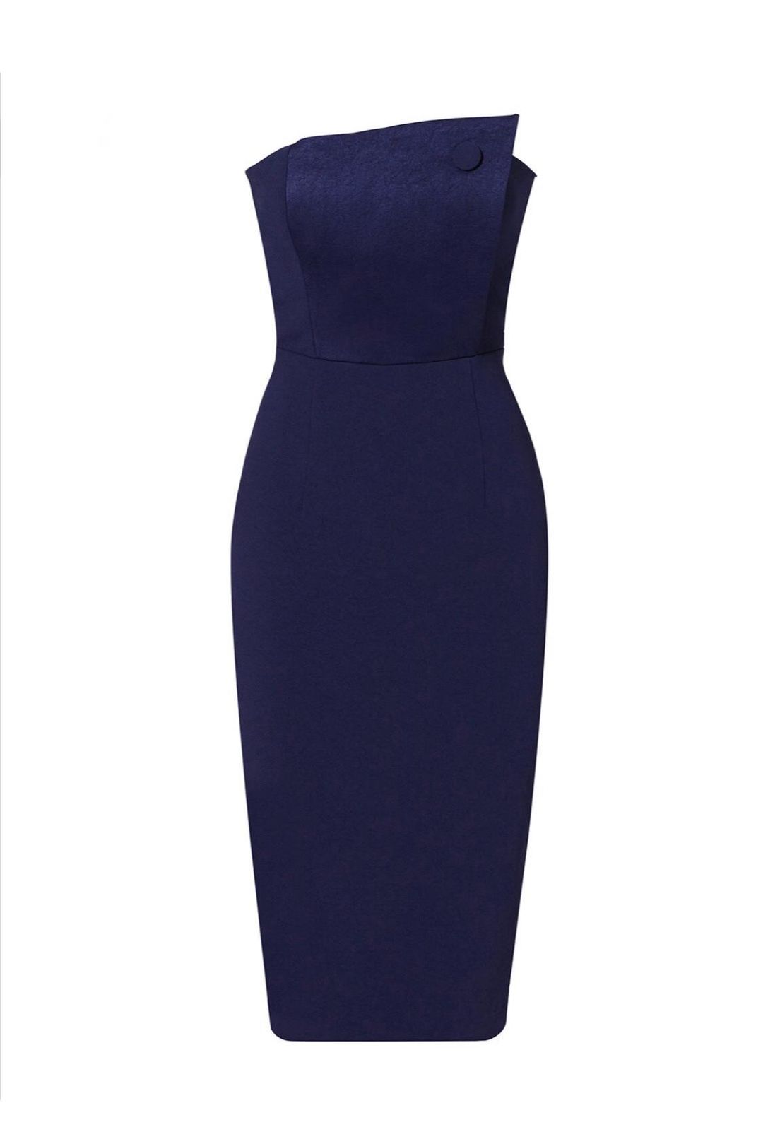MISHA Navy Asymmetrical Dress Blue Size 10/M for rent on The Volte - main image