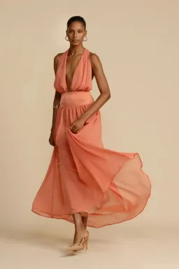 Arcina Ori Selena Maxi Dress Coral Size XS / Size AU 6 for rent on The Volte - image 3