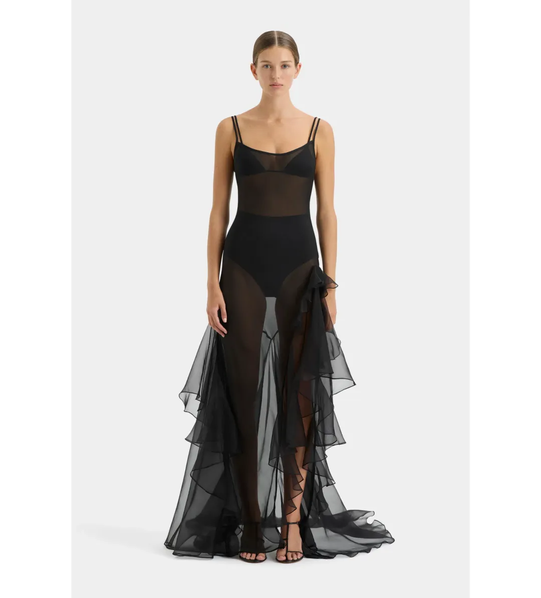 Sir The Label Sage Flounce Gown Black Size 1 / AU 8 for rent on The Volte - main image