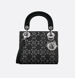 Lady Dior Mini Black Satin for rent on The Volte - image 1