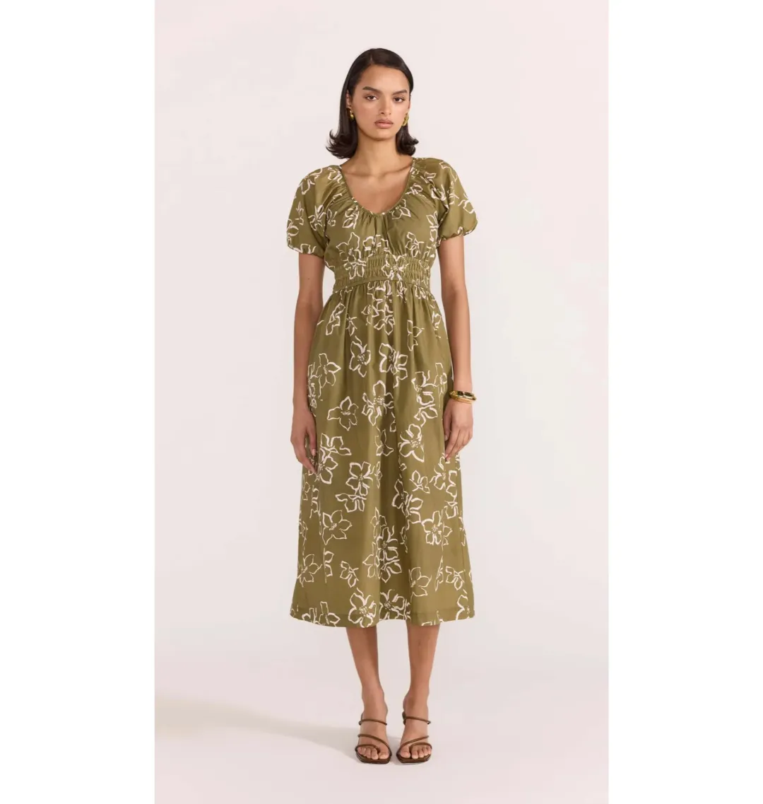 Staple The Label Ines Midi Dress Floral Size 8 for rent on The Volte - main image