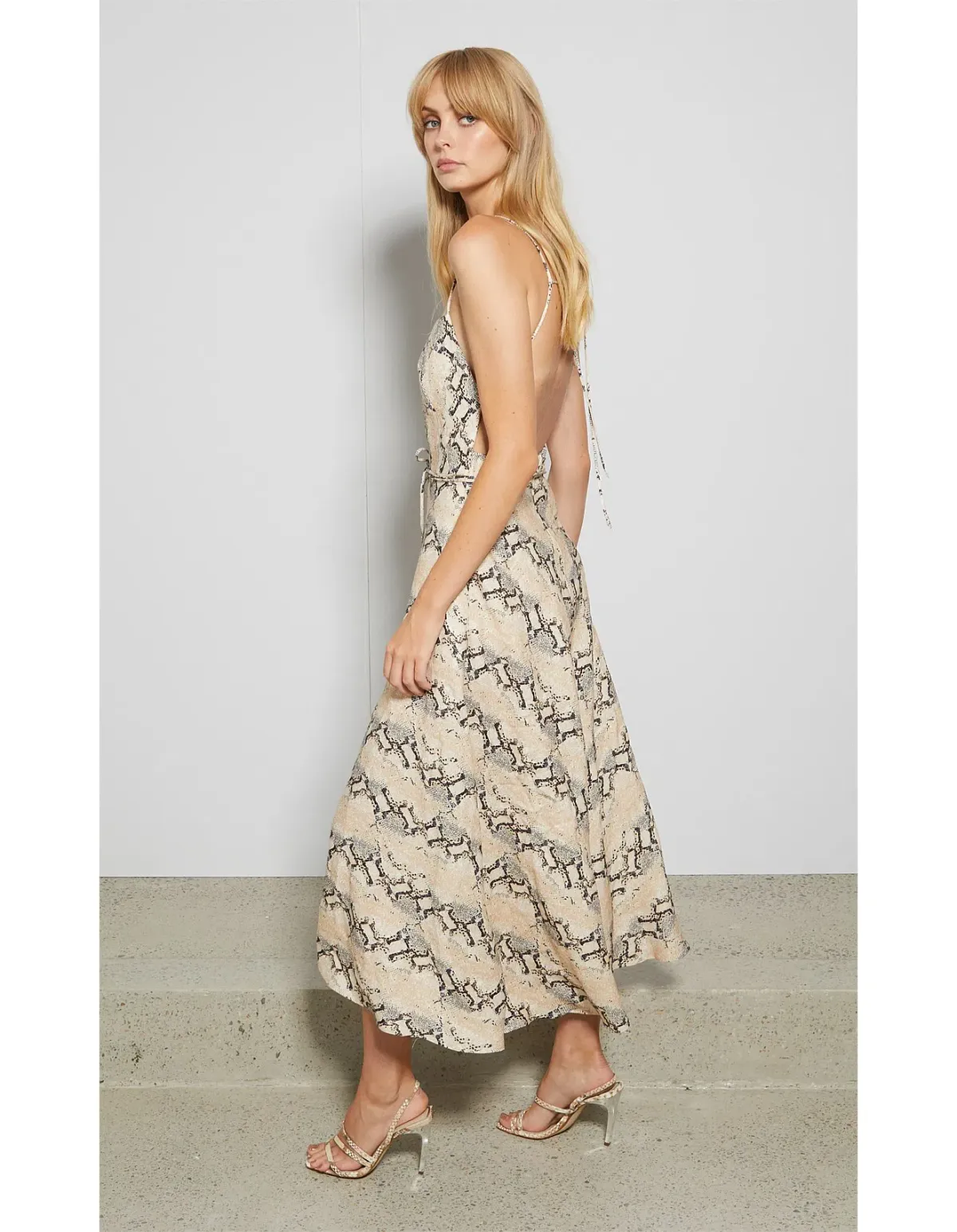 Franco Midi Dress in Snakeskin print in Size AU 10 - Image 2