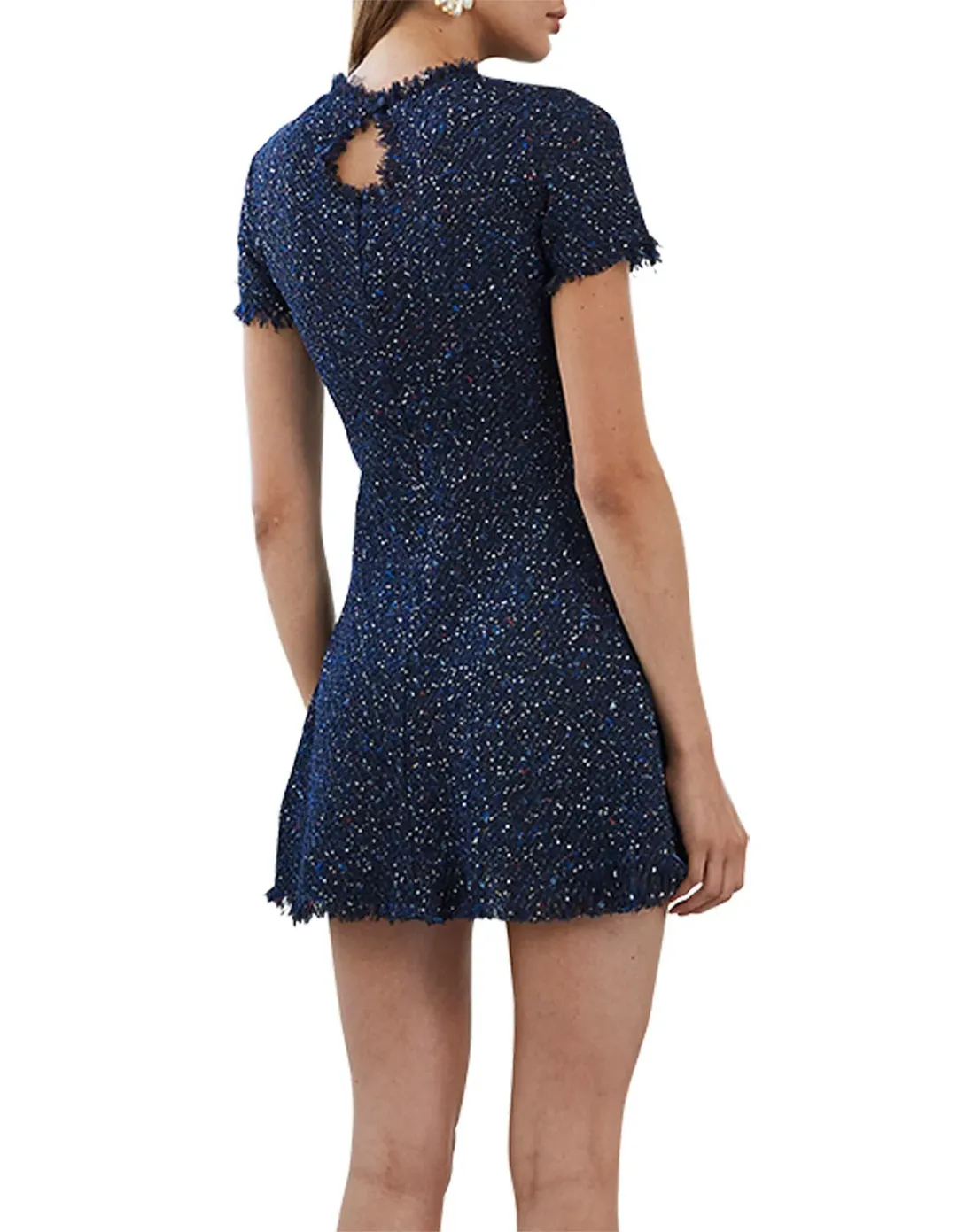 By Johnny Midnight Tweed Tee Mini Dress Navy Size 10 for rent on The Volte - main image