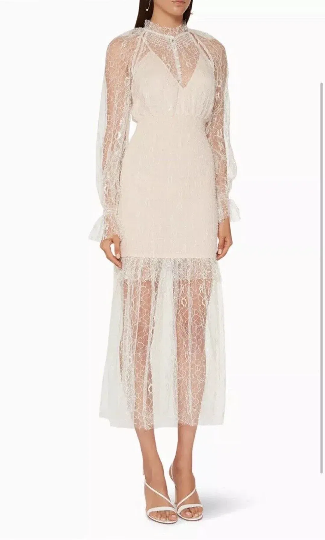 Alice McCall After Dark Midi Dress Soft Shell Pink Size 8 for rent on The Volte - main image