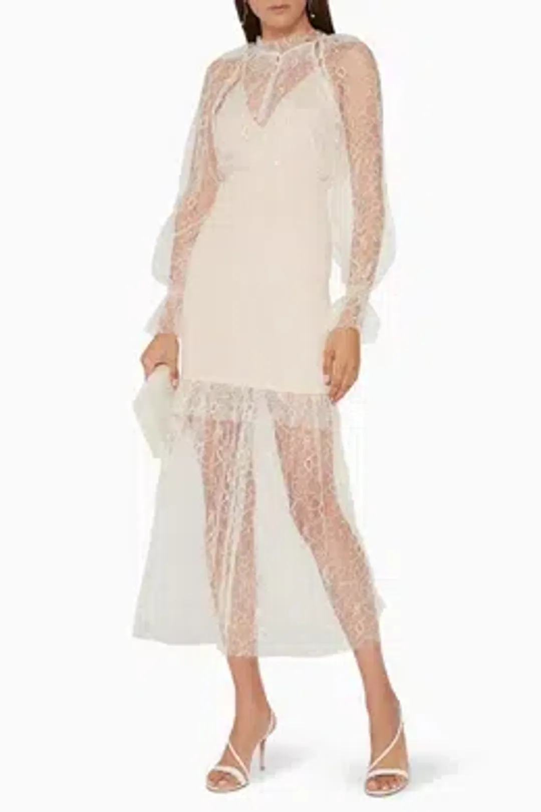 Alice McCall After Dark Midi Dress Soft Shell Pink Size 8 for rent on The Volte - main image