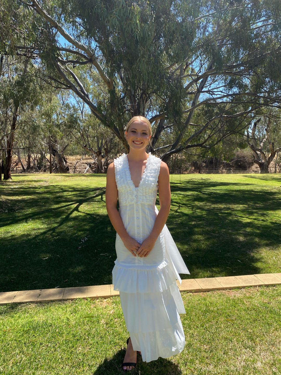 Joslin White Stacey Cotton Dress White Size 6 for rent on The Volte - main image