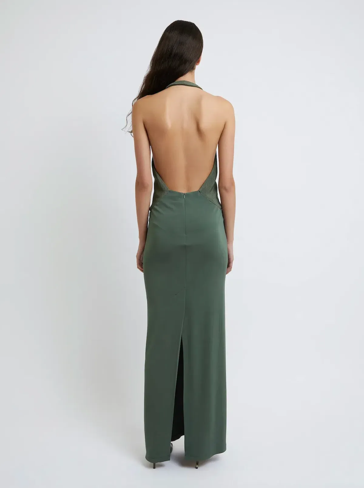 Christopher Esber Tailored Slope Halter Dress Green Size AU 8 - Image 3