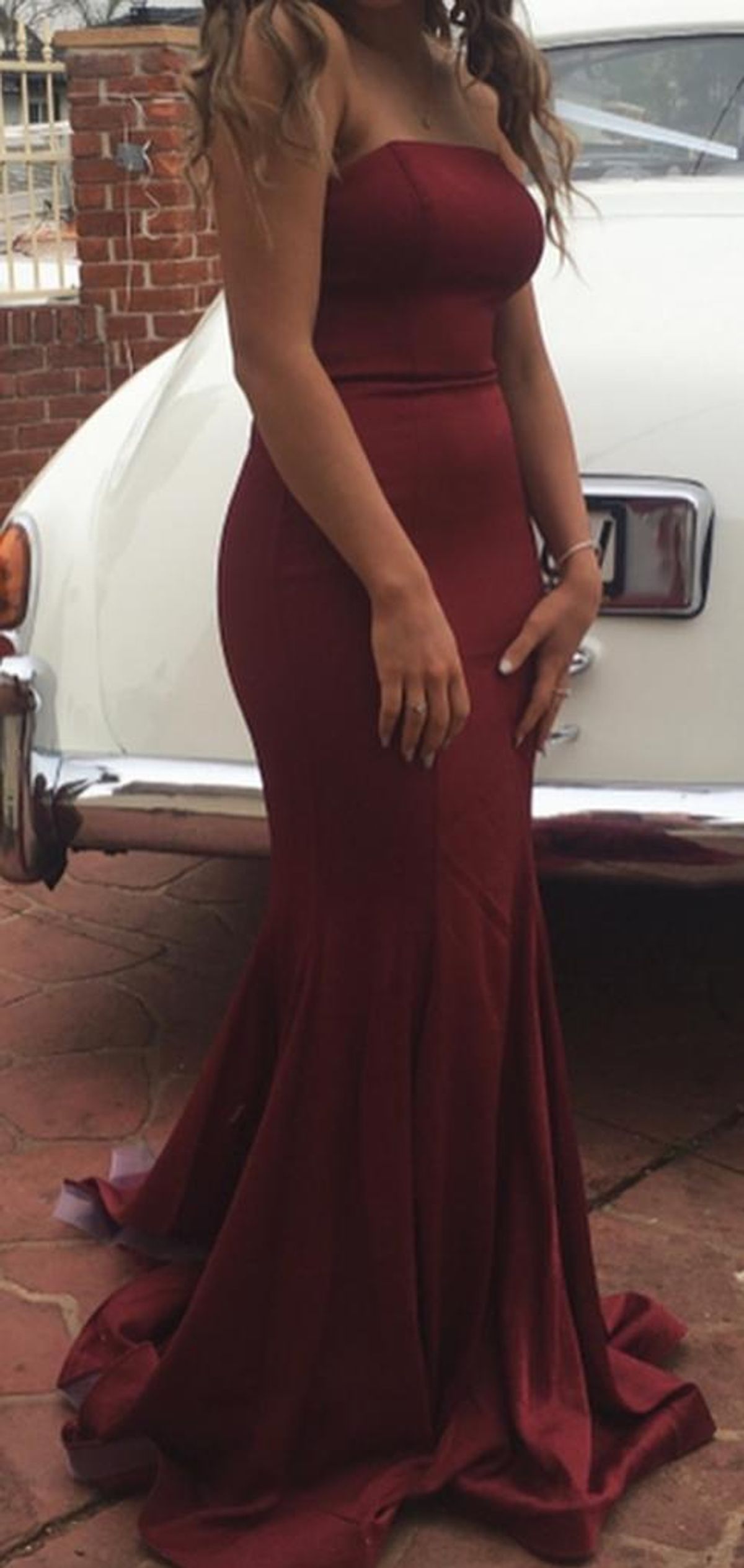 Burgundy Floor length Gown Size 8 - Image 3