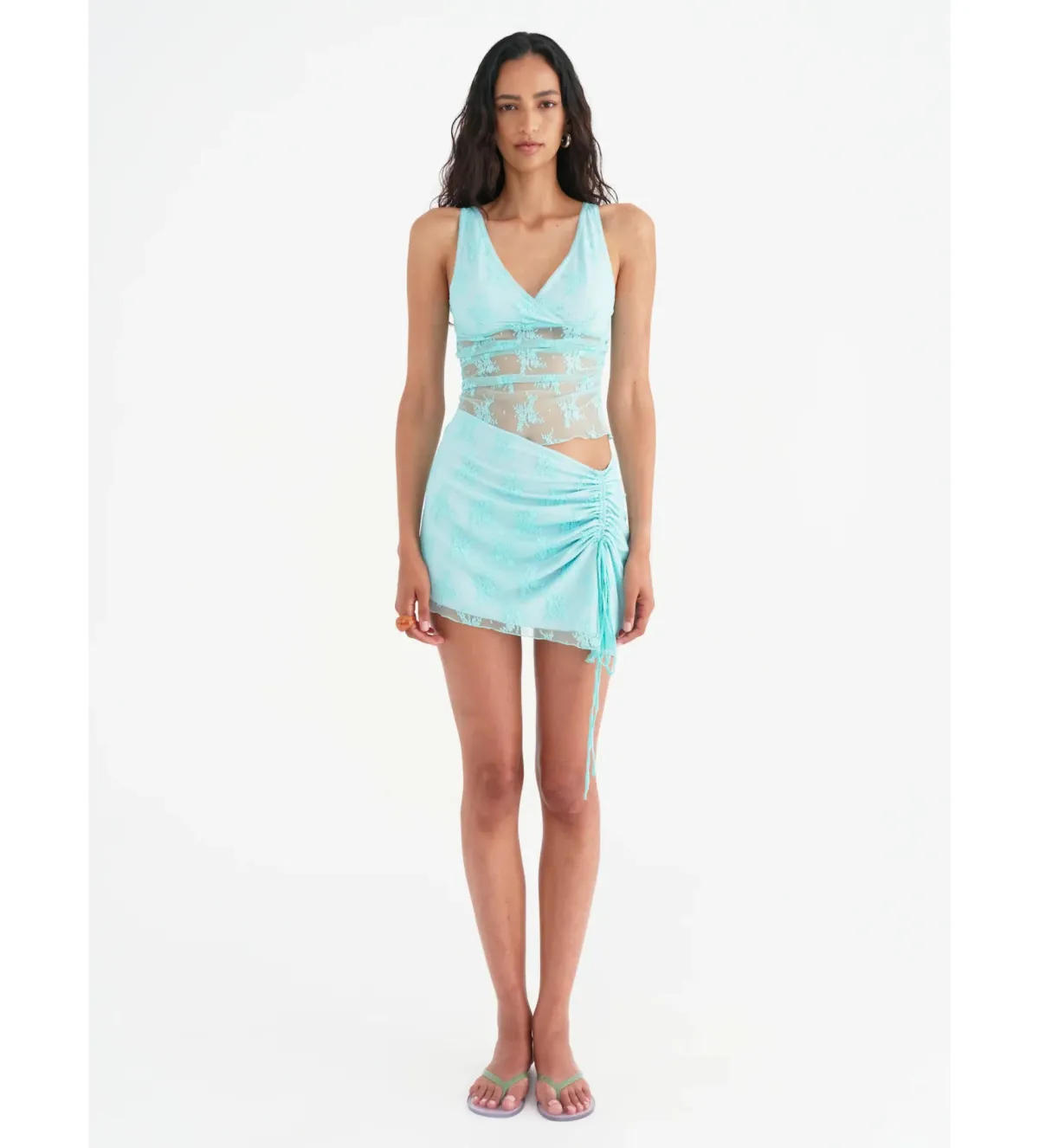 Benni Margot Mini Dress Aqua Size S/AU 8 for rent on The Volte - main image
