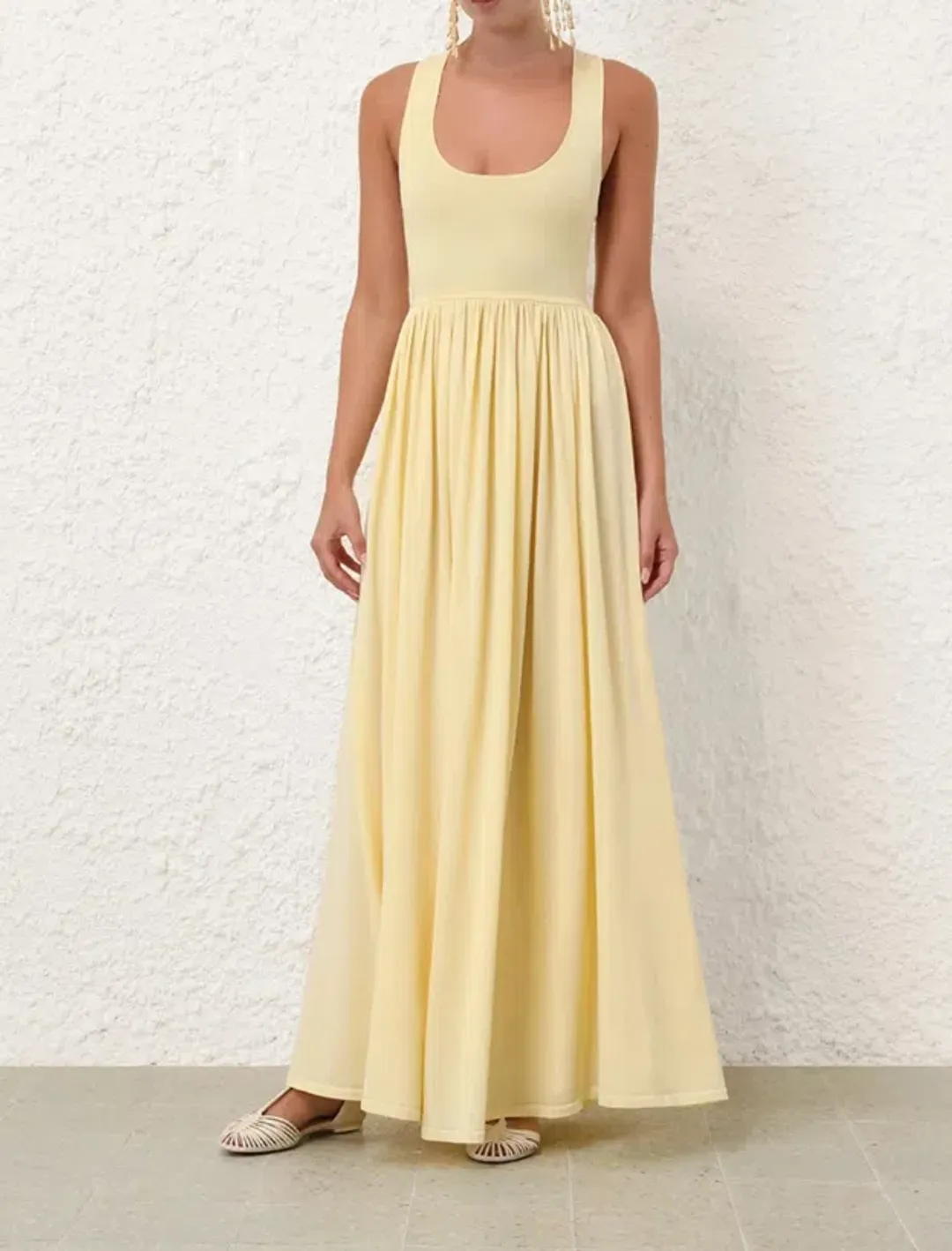 Zimmerman Harmony Metallic Yellow Tank Dress Size AU 8 for rent on The Volte - main image