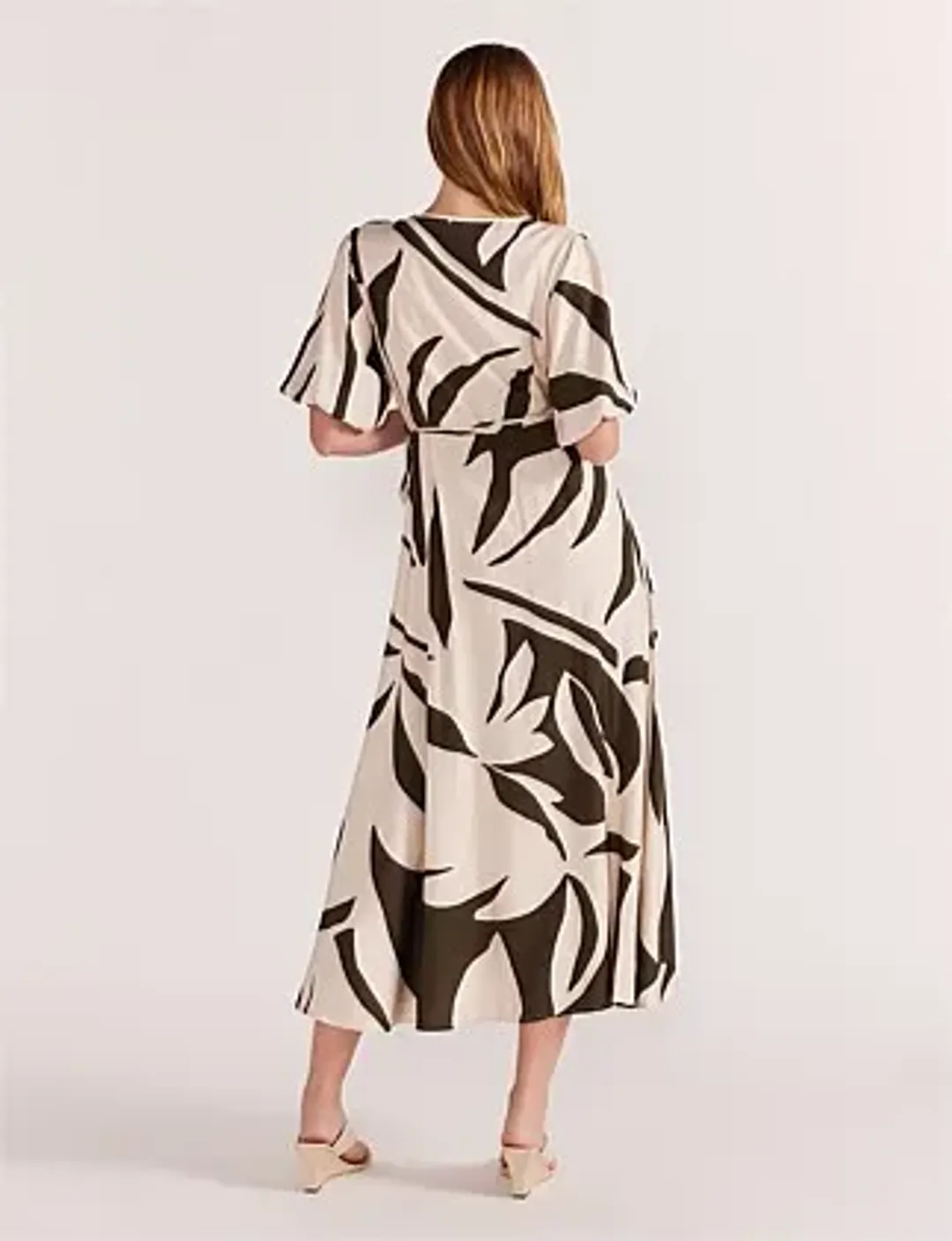 Staple The Label Acacia Wrap Midi Dress Print Size 8 for rent on The Volte - main image