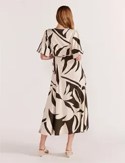 Staple The Label Acacia Wrap Midi Dress Print Size 8 for rent on The Volte - image 3