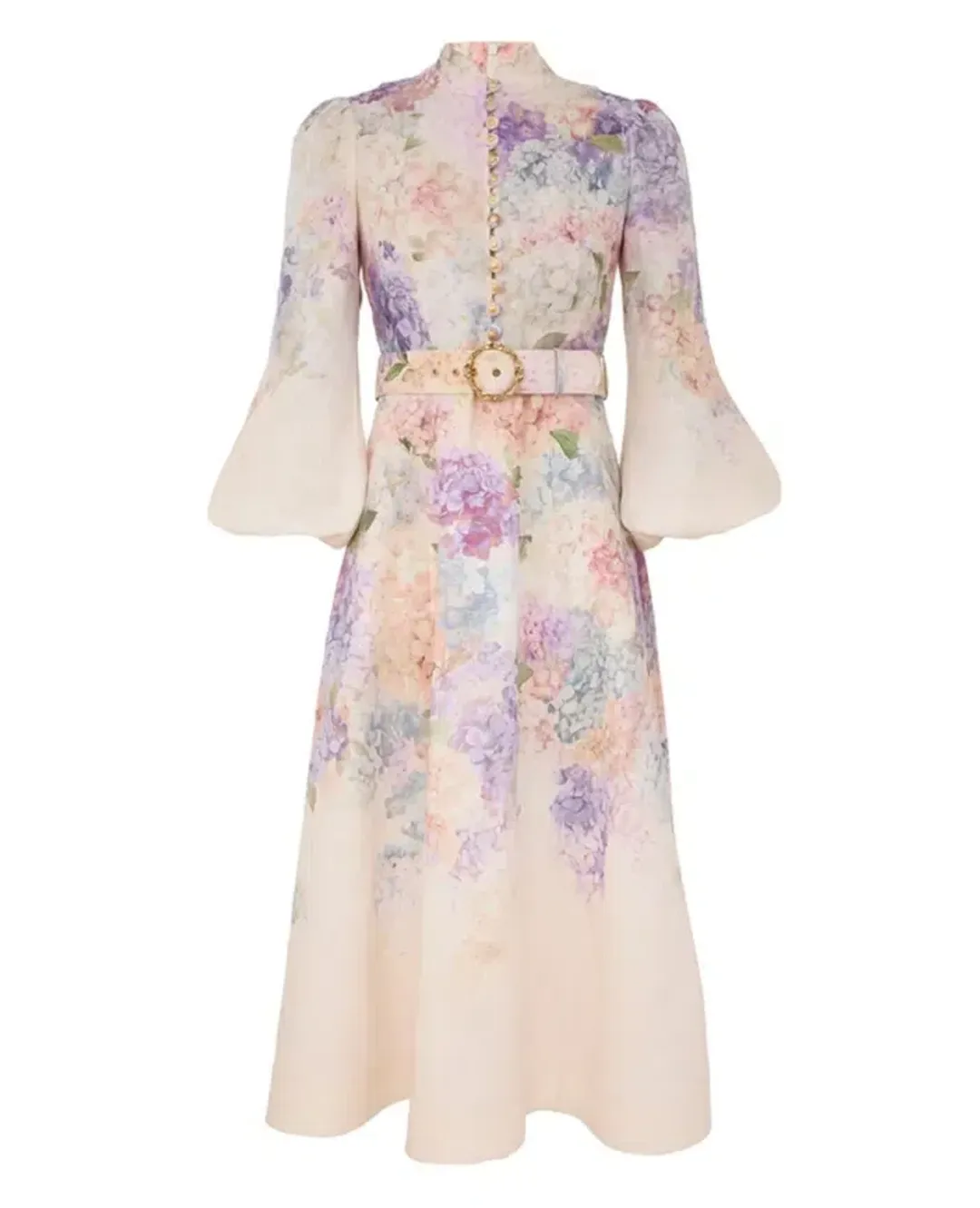 Zimmermann Dawning Buttoned Midi Multi Hydrangea Size AU 14 for rent on The Volte - main image