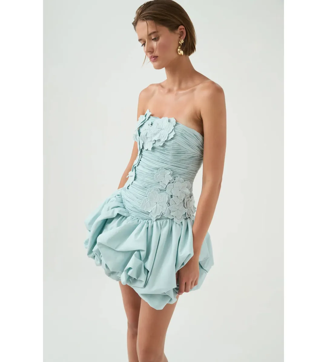 Aje Splendour Mini Dress in Silver Blue Size 12 for rent on The Volte - main image