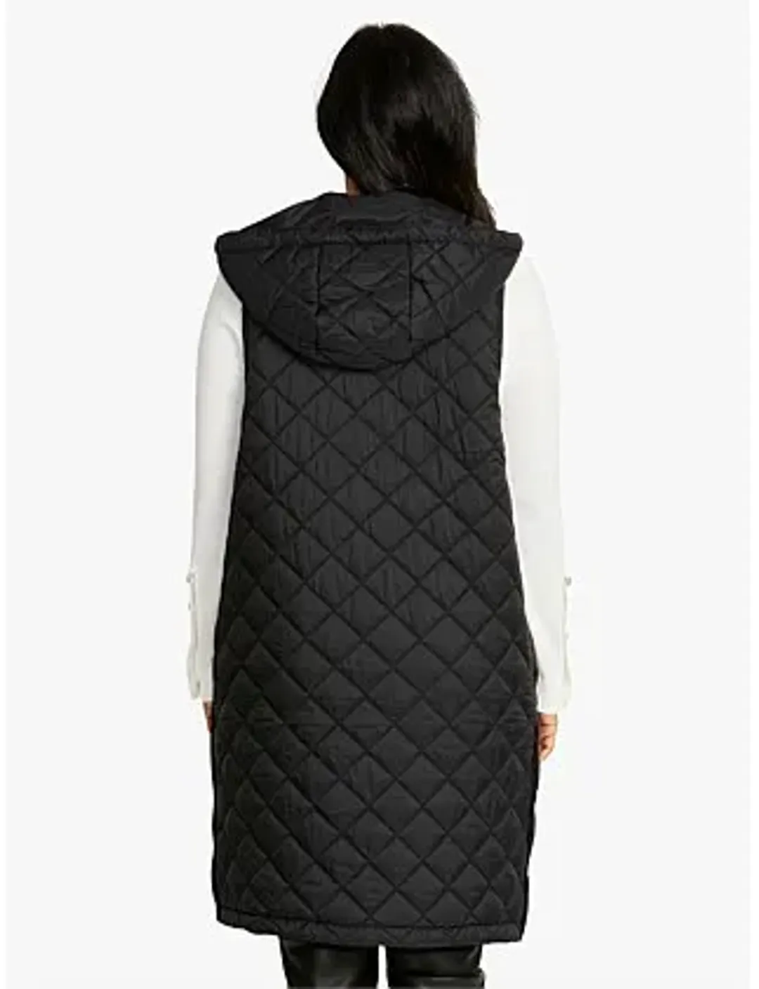 Ping Pong Kit Side Button Hooded Long Puffer Vest Black Size 18 for rent on The Volte - main image