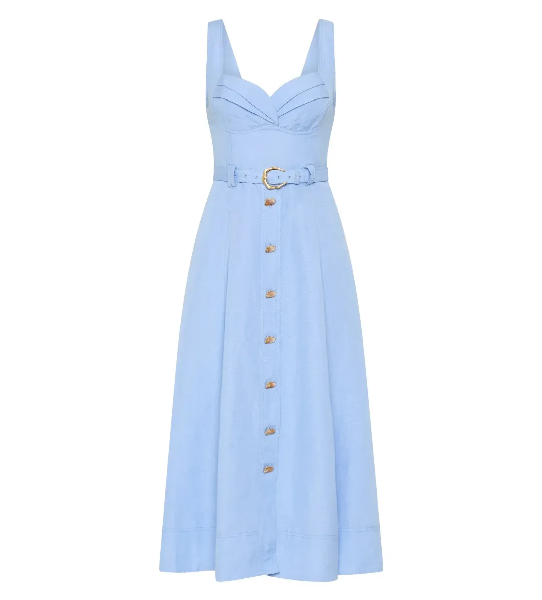 Aje Primary Belted Midi Dress Daydream Blue Size AU 12 for rent on The Volte - main image