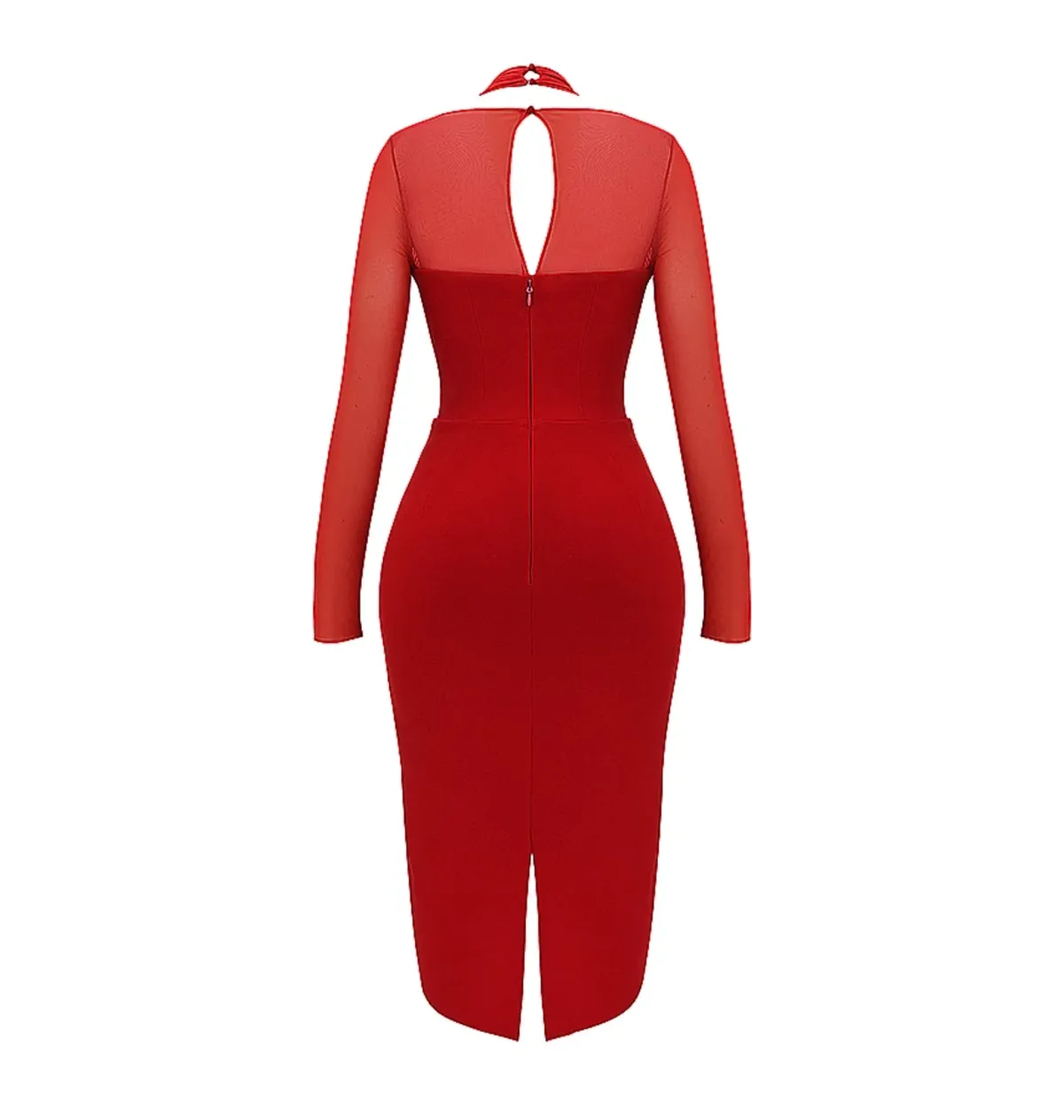 House of CB Yasmin Plunge Midi Dress Scarlet Size S/AU 8 - Image 7