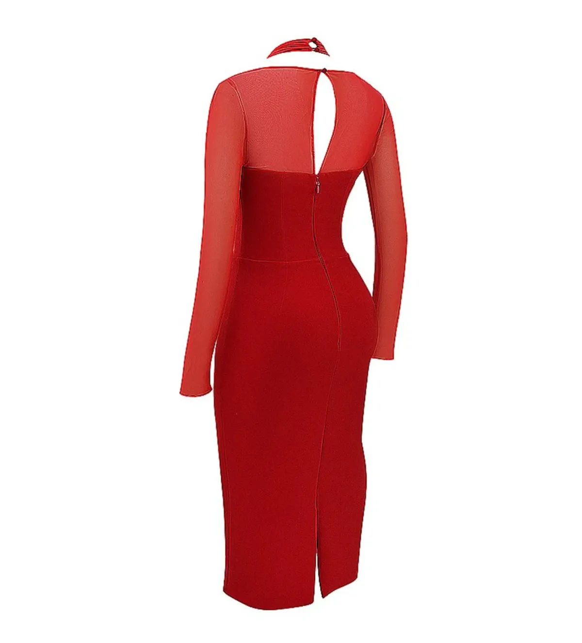 House of CB Yasmin Plunge Midi Dress Scarlet Size S/AU 8 - Image 6