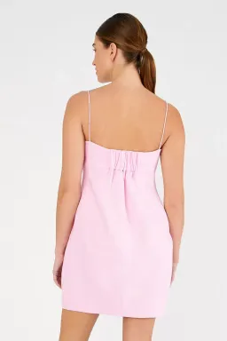 Oroton 3D Contrast Flower Linen Mini Dress Floral Size 10 for rent on The Volte - image 3