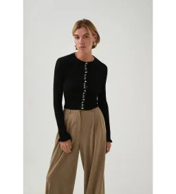 Aje Alchemy Knit Cardigan Black/Ivory Logo Size S/AU 8 for rent on The Volte - image 1