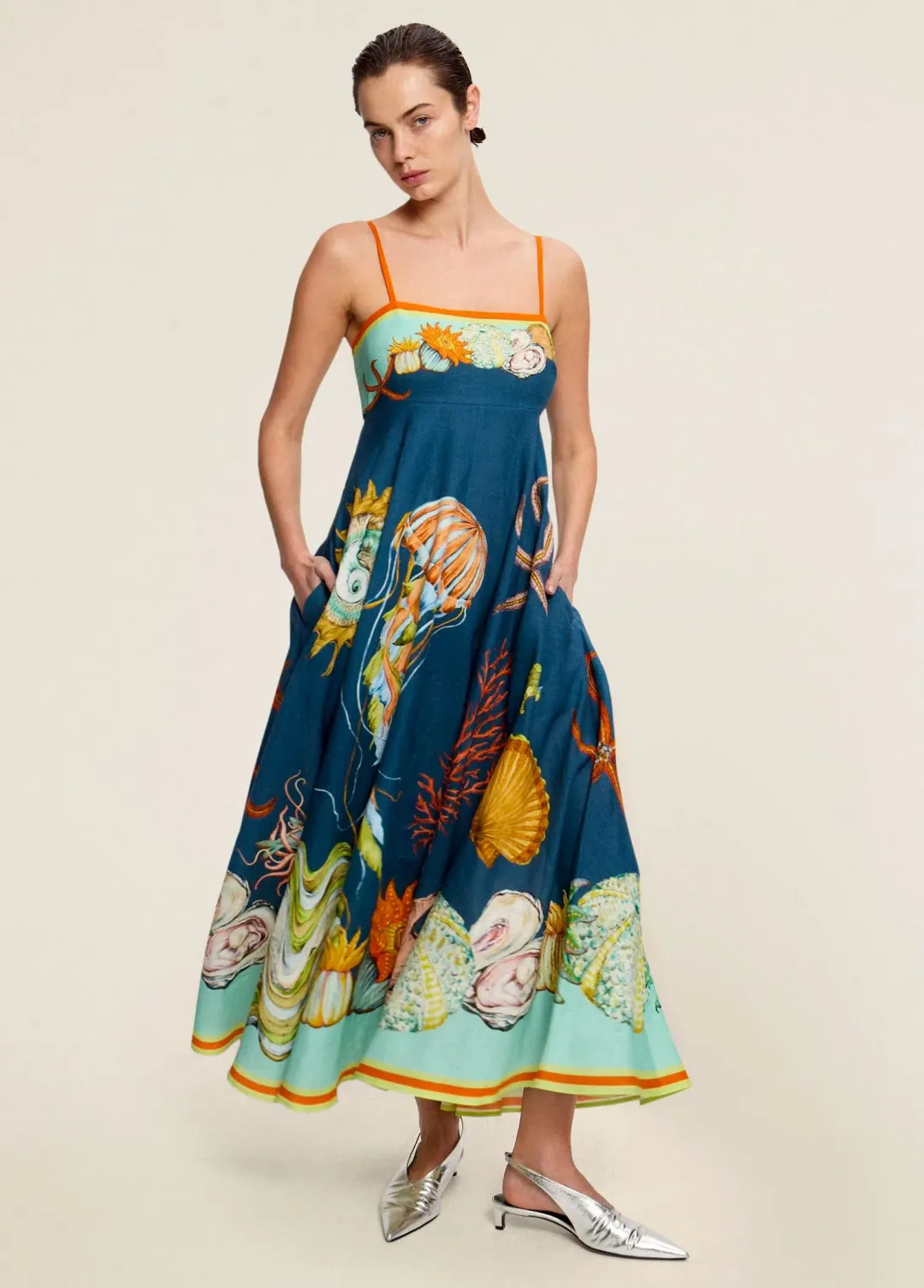 Alemais Dorian Midi Sundress Multi Size 10 for rent on The Volte - main image