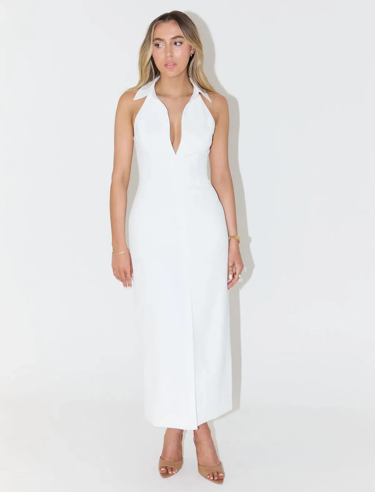 Odd Muse The Ultimate Muse Collar Maxi Dress in White Size XXS / AU 4 - Image 1
